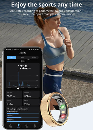 COLMI R10 Smart Ring with Charging Case for Men Women, Health and Sleep Monitor, 5ATM Waterproof, Multi-sport Mode