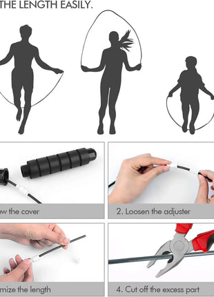 Adjustable Jumping Rope Fitness Workout Training Home Sport Equipment Rapid Speed Jump Rope Steel Wire Skipping Rope Exercise A