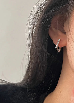 925 Sterling Silver Earrings Geometric zircon Earrings For Women Gift Earings Fashion Jewelry Gift