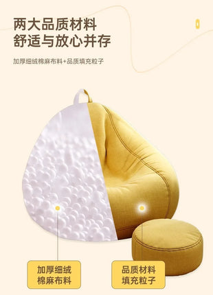 Lazy Sofa Bean Bag Living Room Tatami Lounge Chair Modern Simple Cotton Linen Sofa Bedroom Chair Giant Bean Bag
