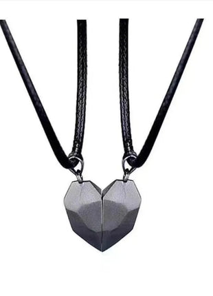 2Pcs/Set Fashion Couple Necklace Couple Heart Magnetic Necklace Heart Combination Pendant Wedding Necklaces Anniversary Gifts