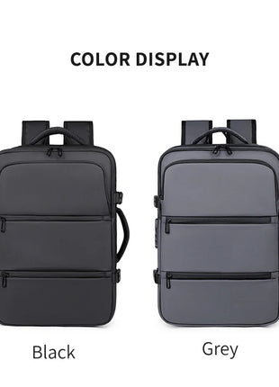 Men's Backpack for Business Trips, Large Capacity, Expandable, Multifunctional Vacuum Compression Travel Backpack for Men