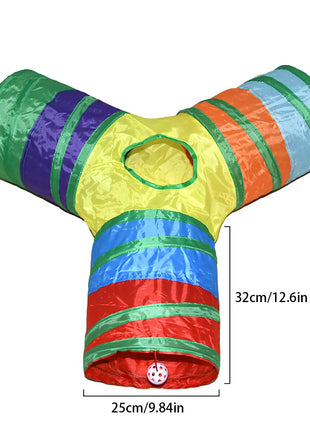 Cat Tunnel Pet Tube Collapsible Play Toy Indoor Outdoor Kitty Puppy Toys for Puzzle Exercising Hiding Training