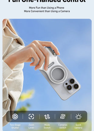 TELESIN Phone Camera Shoot Hand Grip Magnetic Smart Phone Holder Shooting Aid Remote Control Handle For Iphone Android Phone