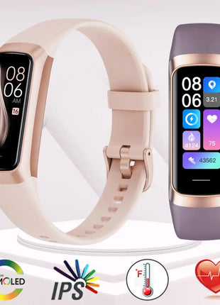 Men Women Pedometer Sport Fitness Tracker Amoled Smart Band Pro Heart Rate Blood Watch IP67 Waterproof Smart Bracelet