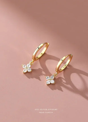 925 Sterling Silver leaf  Earrings For Women Trendy Earring Jewelry Prevent Allergy Party Accessories Gift