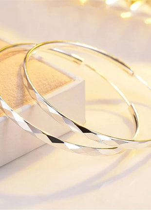 Fine 925 Sterling Silver Luxury 5CM Big Circle Hoop Earrings for Women Charms Original Designer Party Wedding Jewelry Gifts