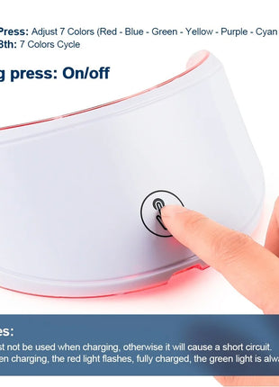 Wireless 7 Colors LED Face Beauty Machine Photon Facial Neck Skin Tighten Rejuvenation Facial Neck Mask