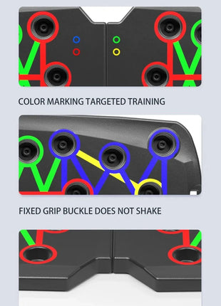 Portable Multifunctional Push-up Board Set With Handles Foldable Fitness Equipment For Chest Abdomen Arms And Back Training