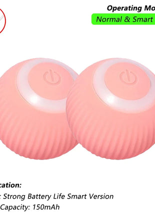 Cat Interactive Ball Toy, Automatic Rolling Ball with Tail, Rechargeable Smart Pet Interactive Toy, Intelligent Mouse for Cat