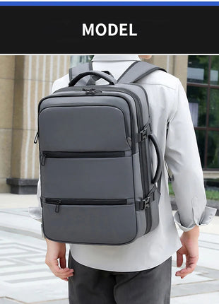 Men's Backpack for Business Trips, Large Capacity, Expandable, Multifunctional Vacuum Compression Travel Backpack for Men