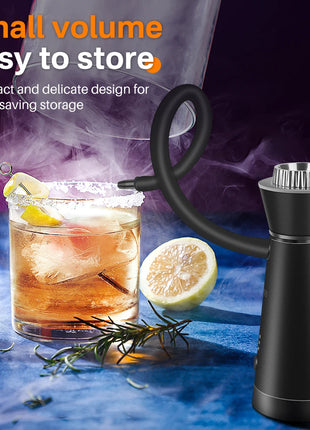 BORUiT Smoke Infuser Food Drink Cold Smoke Generator Bar Portable Molecular Cuisine Smoking Gun Meat Burn Cooking for BBQ Food