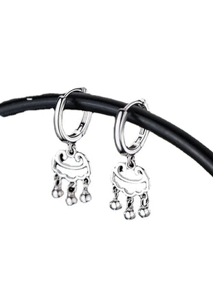 925 Silver Hot Sale Korean Geometric Hoop Earrings Simple Temperament Exquisite Hot Semale Sexy Longevity Lock Jewelry Gift