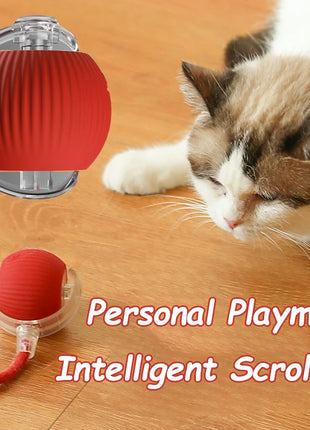 Cat Interactive Ball Toys Automatic Rolling Ball Faux Tail Rechargeable Smart Pet Electric Toy Dog Cat Training Imitate Mouse