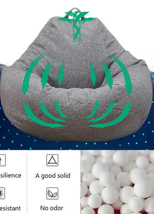 Lazy Sofas Cover Chairs Without Filler Comfortable Adults Bean Bag Chair Couch Living Room Bedroom Home Tatami Lounger Cover