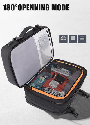 BANGE Travel Backpack Men Business Backpack School Expandable USB Bag Large Capacity 17.3 Laptop Waterproof Fashion Backpack