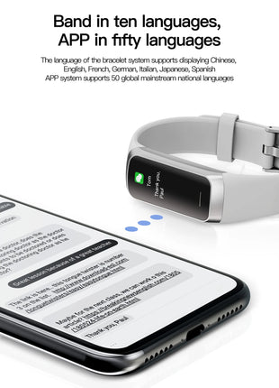 Men Women Pedometer Sport Fitness Tracker Amoled Smart Band Pro Heart Rate Blood Watch IP67 Waterproof Smart Bracelet