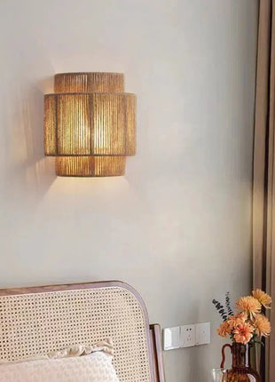 Popular Modern Wall Lamps Hemp Rope Wall Light or Bedroom Bedside Lights for Living Room Aisle Decoration Wall Lamp Handcraft