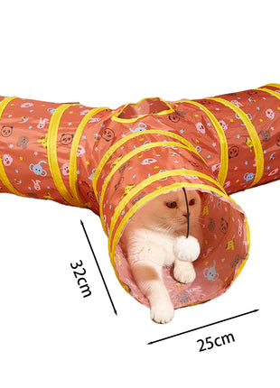 Cat Tunnel Pet Tube Collapsible Play Toy Indoor Outdoor Kitty Puppy Toys for Puzzle Exercising Hiding Training