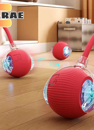 Cat Interactive Ball Toy, Automatic Rolling Ball with Tail, Rechargeable Smart Pet Interactive Toy, Intelligent Mouse for Cat