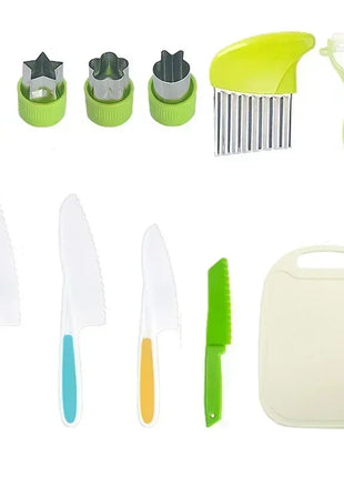 11/13/17PCS Kids Cooking sets Real Cooking Montessori Kitchen Tools for Toddlers Kids Safe Knives for 2/3/4/5/6/7/8 Year Old