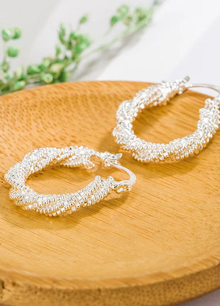 BF CLUB 925 Sterling Silver Sparckling Earrings For Women Trendy Earring Jewelry Prevent Allergy Party Accessories Gift