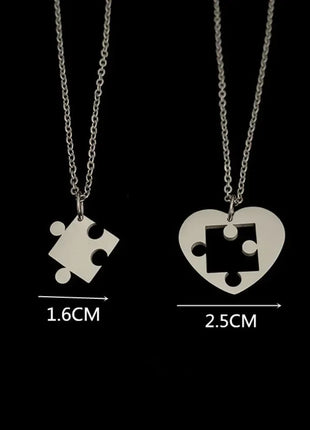 2pcs Couple Lock Key Heart Puzzle I Love You Pendant Couple Necklace Pendants Necklaces for Lovers Valentine's Day Jewelry Gifts