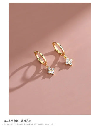 925 Sterling Silver leaf  Earrings For Women Trendy Earring Jewelry Prevent Allergy Party Accessories Gift