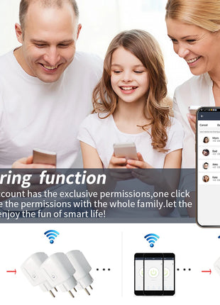 Tuya Wifi Plug 20A Smart Socket EU with Power Monitor Function Smart Life App Remote Control Outlet Works with Alexa Google Home