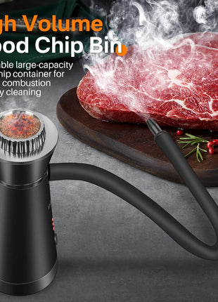BORUiT Smoke Infuser Food Drink Cold Smoke Generator Bar Portable Molecular Cuisine Smoking Gun Meat Burn Cooking for BBQ Food