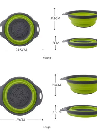 Silicone Folding Drain Basket Fruit Vegetable Washing Basket Foldable Strainer Colander Collapsible Drainer Kitchen Storage Tool