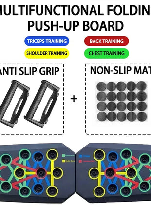 Portable Multifunctional Push-up Board Set With Handles Foldable Fitness Equipment For Chest Abdomen Arms And Back Training