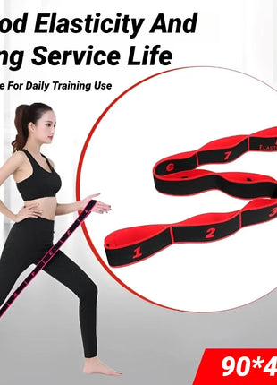 8 Section Style Dance Yoga Stretching Belt Pilates Fitness Tension Digital Elasticity Latin Elastic Stretch Resistance Band