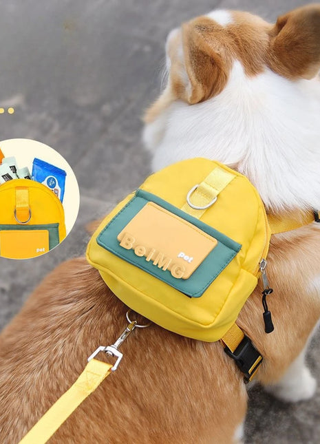 Pet Self Backpack Pet Self-backpack Cartoon Dog Chest Small Schoolbag Cat Dog Outdoor Travel Dog Backpack Pet Supplies Wholesale
