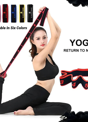 8 Section Style Dance Yoga Stretching Belt Pilates Fitness Tension Digital Elasticity Latin Elastic Stretch Resistance Band