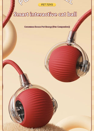 Cat Interactive Ball Toys Automatic Rolling Ball Faux Tail Rechargeable Smart Pet Electric Toy Dog Cat Training Imitate Mouse