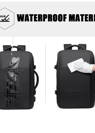 BANGE Travel Backpack Men Business Backpack School Expandable USB Bag Large Capacity 17.3 Laptop Waterproof Fashion Backpack