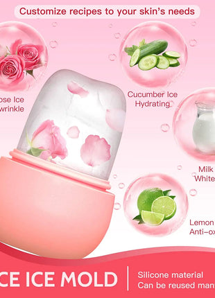 Ice Roller for Face Beauty Ice Roller With Cosmetic Brush Scrubber Mat Pad Cleaning Tool Skin Care Tools Perfect Gift for Women