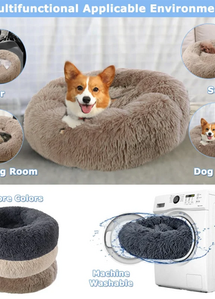 Super Soft Pet Cat Bed Plush Full Size Washable Calm Bed Donut Bed Comfortable Sleeping Artifact Suitable For All Kinds Of Cats