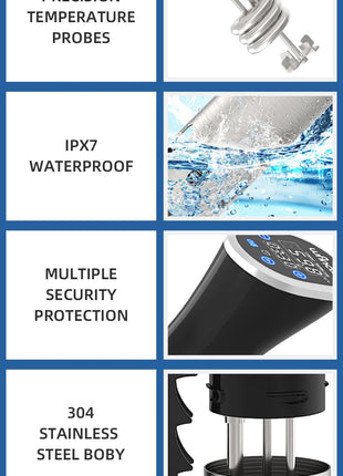 Wancle 1100W Sous Vide Cooker LCD Touch Immersion Circulator Accurate Cooking IPX7 Waterproof Vacuum Cooker with Digital Display