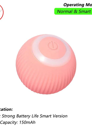Cat Interactive Ball Toy, Automatic Rolling Ball with Tail, Rechargeable Smart Pet Interactive Toy, Intelligent Mouse for Cat
