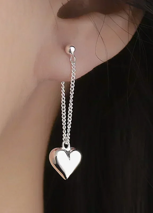 925 Sterling Silver Earrings For Women Fashion Korean Heart Chain  Drop Earring Jewelry Prevent Allergy Party Accessories Gifts