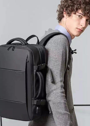 BANGE Travel Backpack Men Business Backpack School Expandable USB Bag Large Capacity 17.3 Laptop Waterproof Fashion Backpack