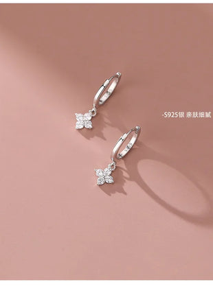 925 Sterling Silver leaf  Earrings For Women Trendy Earring Jewelry Prevent Allergy Party Accessories Gift