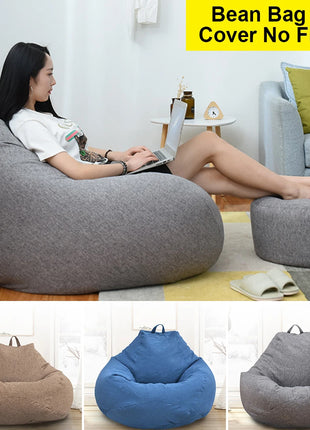 Lazy Sofas Cover Chairs Without Filler Comfortable Adults Bean Bag Chair Couch Living Room Bedroom Home Tatami Lounger Cover