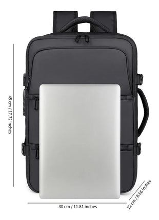 Men's Backpack for Business Trips, Large Capacity, Expandable, Multifunctional Vacuum Compression Travel Backpack for Men