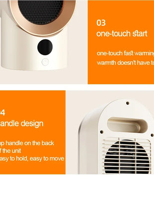Portable Heater Electric Fan Heater Mini Radiator Desktop Warmer Machine For Winter PTC Ceramic Heating For Home Bedroom Office