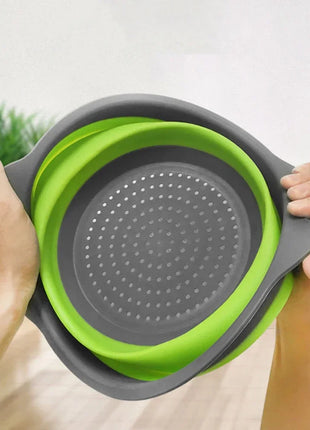 Silicone Folding Drain Basket Fruit Vegetable Washing Basket Foldable Strainer Colander Collapsible Drainer Kitchen Storage Tool