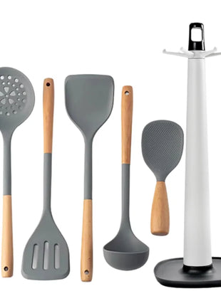 NEW Silicone Spatula Non Stick Pan Wooden Handle Silicone Vegetable Heat-resistant Silicone Cooking Spatula Spoon Kitchen tool