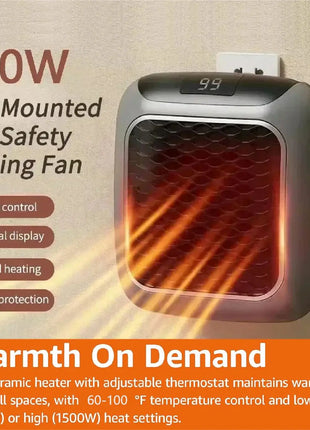 Faster Mini Heater for Home Small Bathroom Heating Fans Wall Mounted PTC Ceramic Electric Heater with Remote Control Household